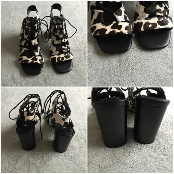 SENSO Rhiannon III Cow Hair Lace-up Heel Chalk