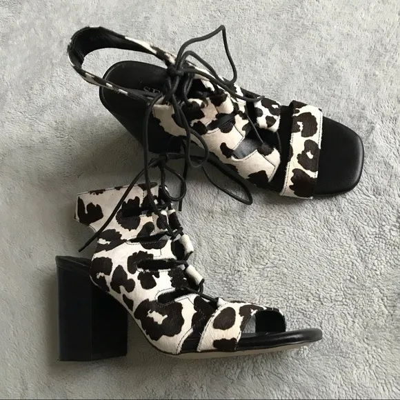 SENSO Rhiannon III Cow Hair Lace-up Heel Chalk