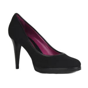 SERGIO ROSSI SHOES BLACK CANVAS HIGH HEEL PUMPS SMALL PLATFORM sz 41 / 11