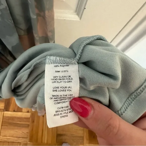 Show Me Your Mumu Jess Ruffle Midi Wrap Ruffle Dress Floral Sage Cocktail Small
