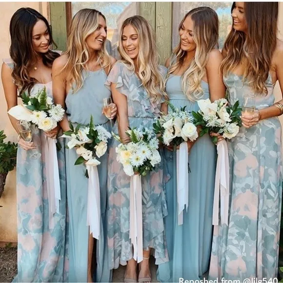 Show Me Your Mumu Jess Ruffle Midi Wrap Ruffle Dress Floral Sage Cocktail Small