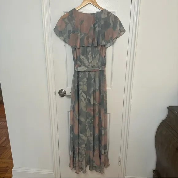 Show Me Your Mumu Jess Ruffle Midi Wrap Ruffle Dress Floral Sage Cocktail Small