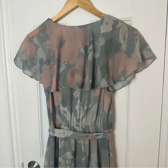 Show Me Your Mumu Jess Ruffle Midi Wrap Ruffle Dress Floral Sage Cocktail Small