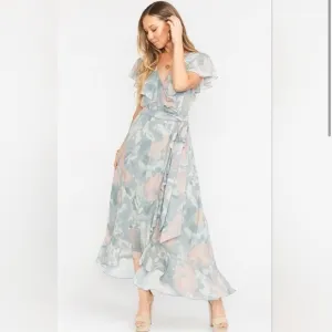 Show Me Your Mumu Jess Ruffle Midi Wrap Ruffle Dress Floral Sage Cocktail Small