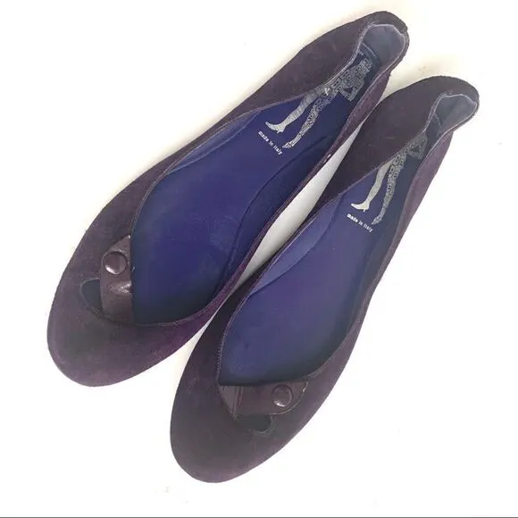SIGERSON MORRISON PURPLE SUEDE FLATS