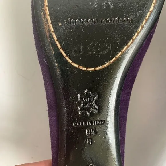 SIGERSON MORRISON PURPLE SUEDE FLATS