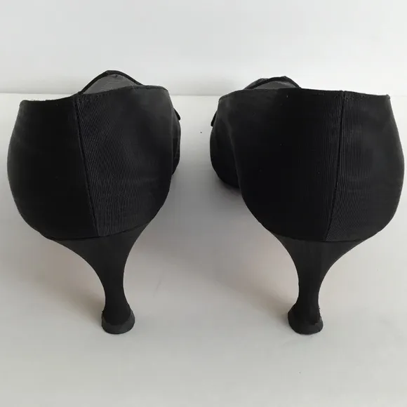 Silvia Fiorentina Black Shoes Heels Beaded Sz 9.5