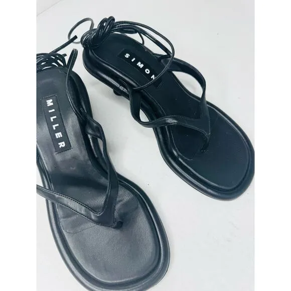 Simon Miller Women's Black Thong Black Strappy Sandals size 35