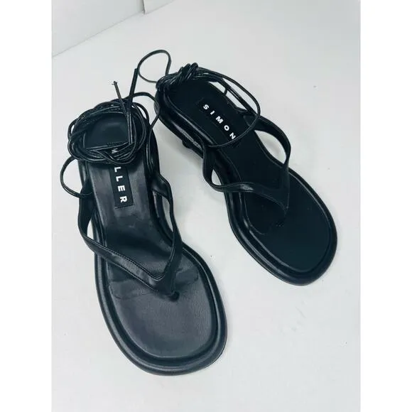 Simon Miller Women's Black Thong Black Strappy Sandals size 35