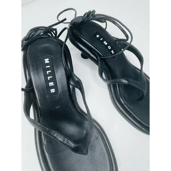 Simon Miller Women's Black Thong Black Strappy Sandals size 35