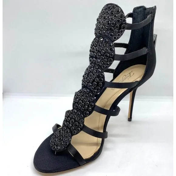 size 8.5 vince Camuto Imagine Reya black‎ cage gladiator high heel sandals $180