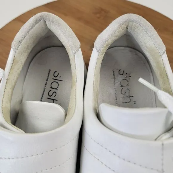 Slash Comptoir des Cotonniers White Leather Sneakers Womens Shoe Sz Eu 38 US 7.5
