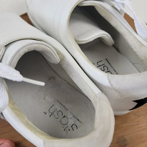 Slash Comptoir des Cotonniers White Leather Sneakers Womens Shoe Sz Eu 38 US 7.5