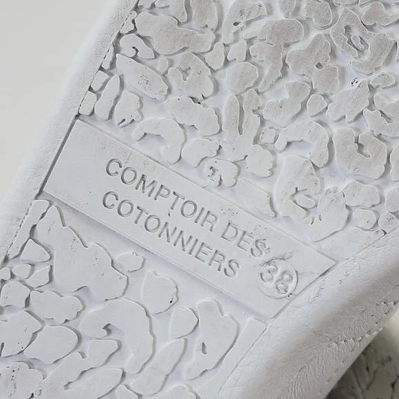 Slash Comptoir des Cotonniers White Leather Sneakers Womens Shoe Sz Eu 38 US 7.5