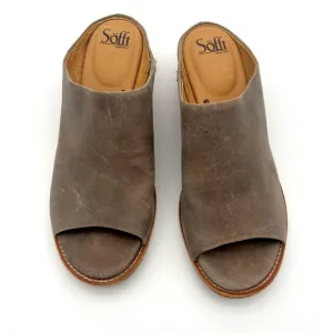 Sofft Aneesa Taupe Brown Slide Sandal Slip on Shoes GENUINE LEATHER 9.5 M