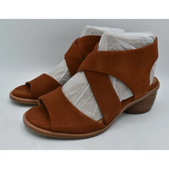 Sofft Womens Size 11 Camille Russet Brown Suede Open Toe Sandals Shoes