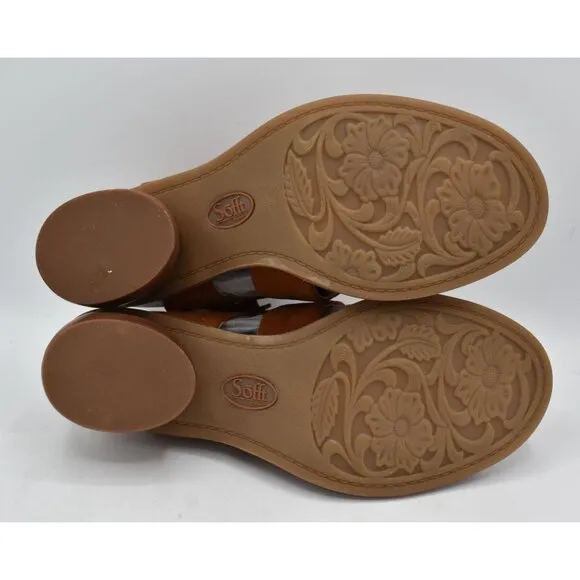 Sofft Womens Size 11 Camille Russet Brown Suede Open Toe Sandals Shoes