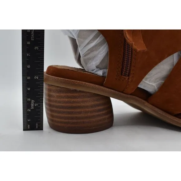 Sofft Womens Size 11 Camille Russet Brown Suede Open Toe Sandals Shoes