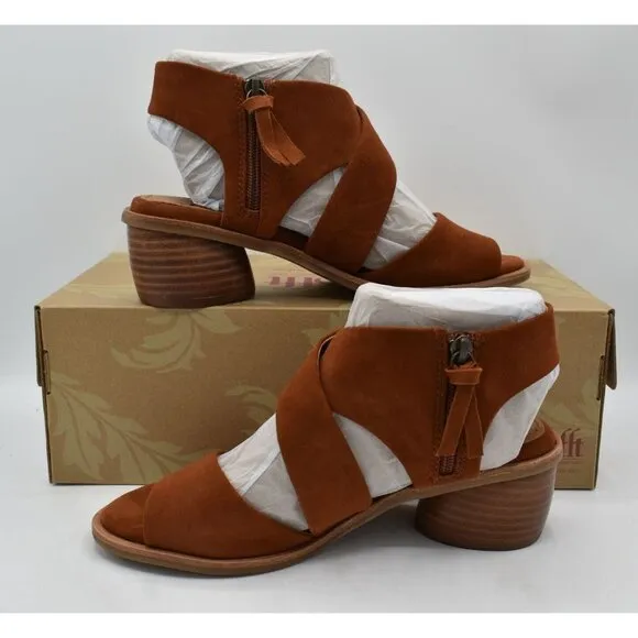 Sofft Womens Size 11 Camille Russet Brown Suede Open Toe Sandals Shoes