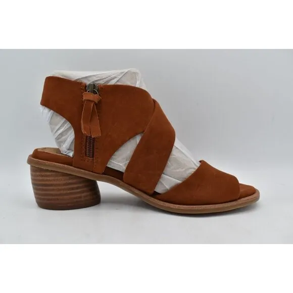 Sofft Womens Size 11 Camille Russet Brown Suede Open Toe Sandals Shoes