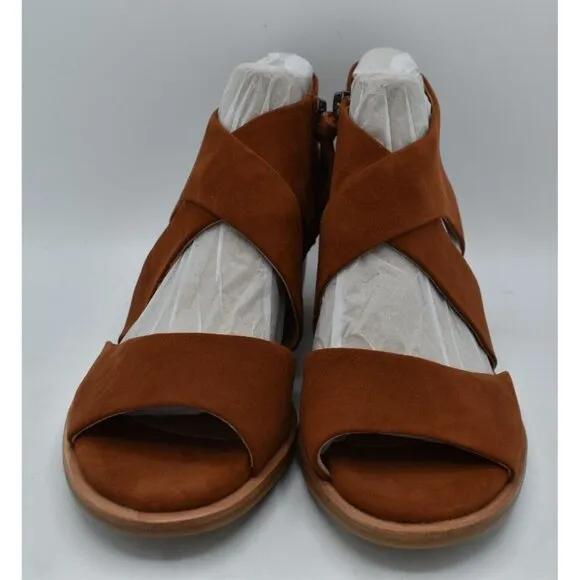 Sofft Womens Size 11 Camille Russet Brown Suede Open Toe Sandals Shoes