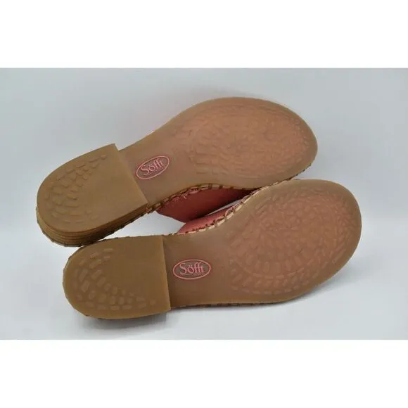 Sofft Womens Size 8 Nalanie Pink Leather Open Toe Slide Sandals Shoes