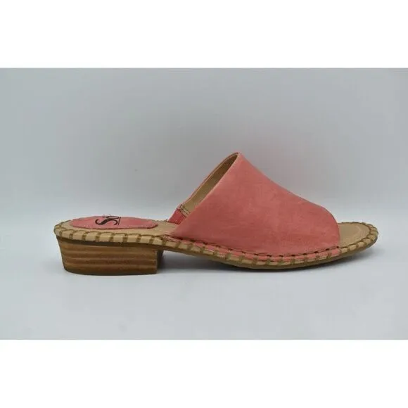 Sofft Womens Size 8 Nalanie Pink Leather Open Toe Slide Sandals Shoes