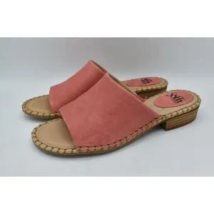 Sofft Womens Size 8 Nalanie Pink Leather Open Toe Slide Sandals Shoes