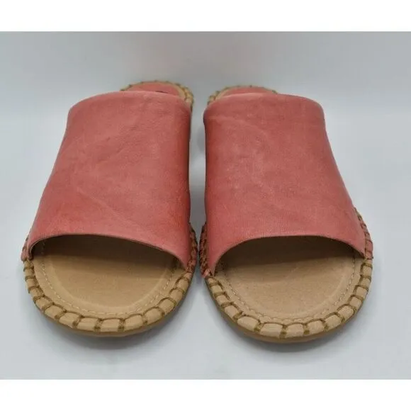 Sofft Womens Size 8 Nalanie Pink Leather Open Toe Slide Sandals Shoes