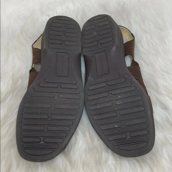 Softspots Brown  Suede Strappy Sandals Wide Width