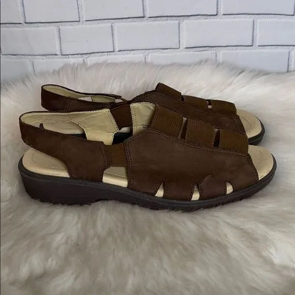 Softspots Brown  Suede Strappy Sandals Wide Width