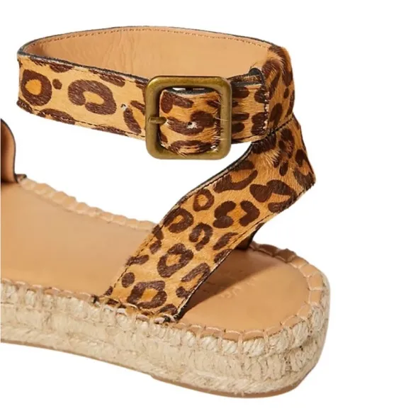 SOLUDOS • Madewell Cadiz Leopard Anthropologie Espadrilles Sandal Includes Box
