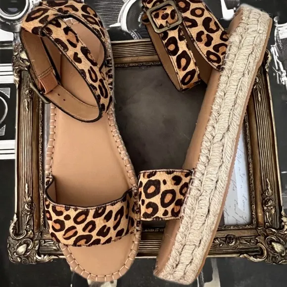 SOLUDOS • Madewell Cadiz Leopard Anthropologie Espadrilles Sandal Includes Box