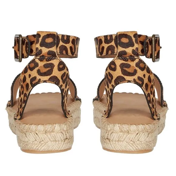 SOLUDOS • Madewell Cadiz Leopard Anthropologie Espadrilles Sandal Includes Box