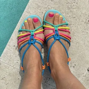 Sophia Webster Rainbow Pastel Strappy Sandals