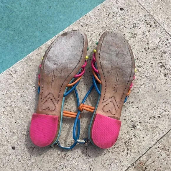 Sophia Webster Rainbow Pastel Strappy Sandals