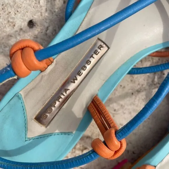 Sophia Webster Rainbow Pastel Strappy Sandals