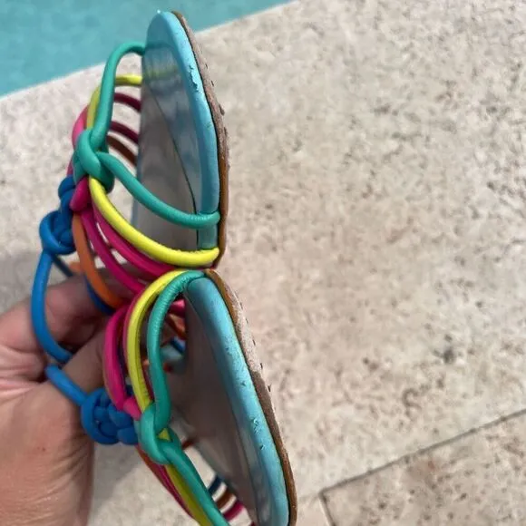 Sophia Webster Rainbow Pastel Strappy Sandals