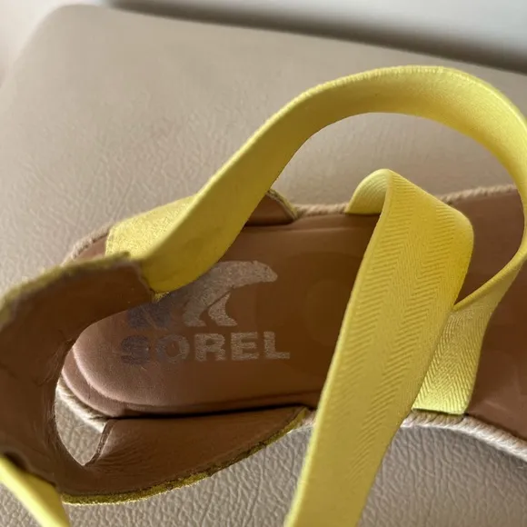 SOREL | ELLA II Sunnyside Yellow Leather Suede Strappy Sandals Women’s  Size 7