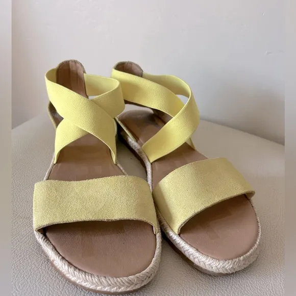 SOREL | ELLA II Sunnyside Yellow Leather Suede Strappy Sandals Women’s  Size 7