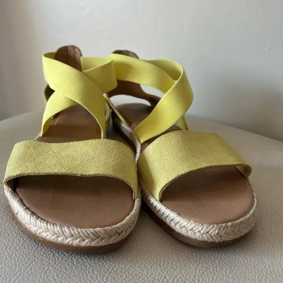 SOREL | ELLA II Sunnyside Yellow Leather Suede Strappy Sandals Women’s  Size 7