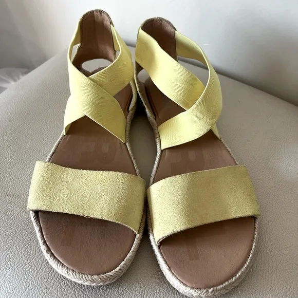 SOREL | ELLA II Sunnyside Yellow Leather Suede Strappy Sandals Women’s  Size 7