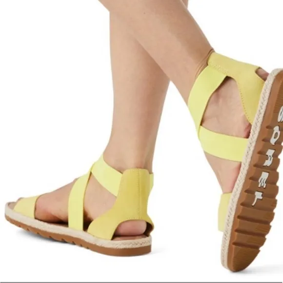 SOREL | ELLA II Sunnyside Yellow Leather Suede Strappy Sandals Women’s  Size 7