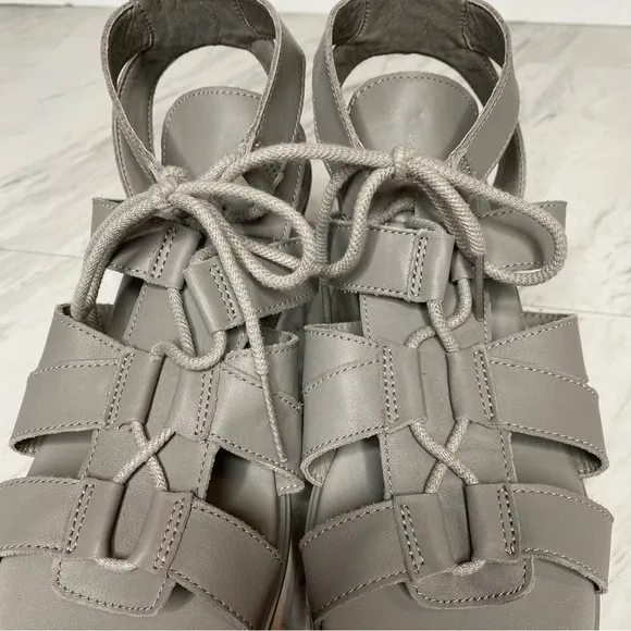 Sorel Joanie III Lace Wedge Gray Leather Sandal 11