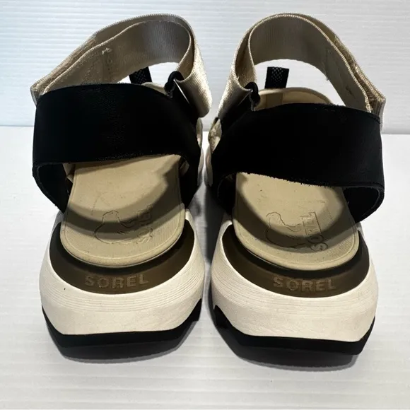 Sorel Kinetic Fawn Beige Strappy Platform Sandals Size 10
