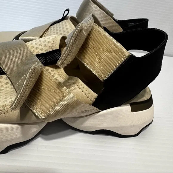 Sorel Kinetic Fawn Beige Strappy Platform Sandals Size 10