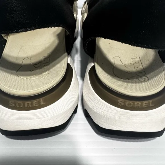 Sorel Kinetic Fawn Beige Strappy Platform Sandals Size 10