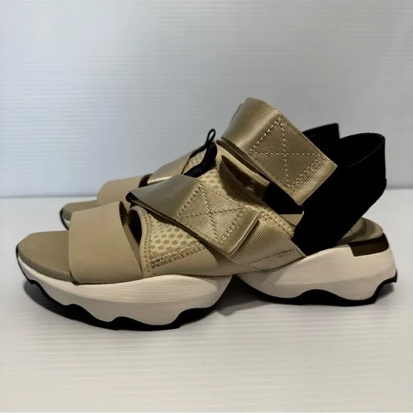 Sorel Kinetic Fawn Beige Strappy Platform Sandals Size 10