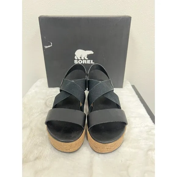 Sorel Women’s Size 9 Sandals Cameron Platform Wedge Flatform Strappy