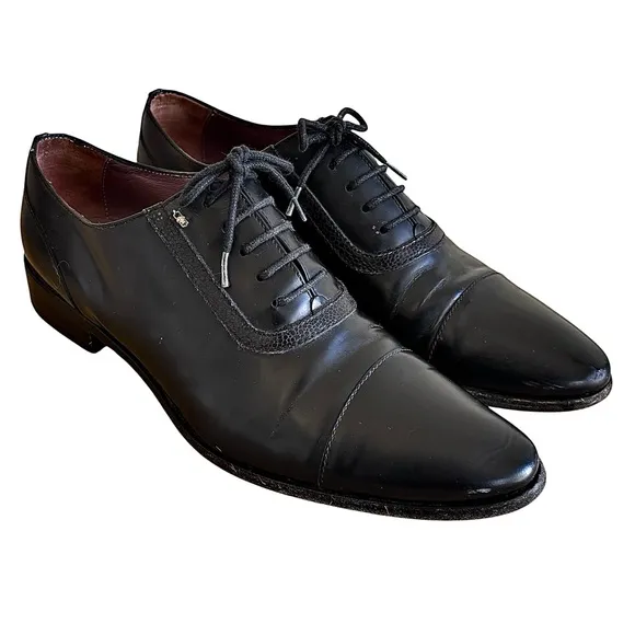 SPORTMAX Max Mara Black Leather Oxfords